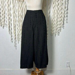 Pas De Calais Wool Blend Drop Crotch Wide Leg Coulotte Black Cream Size 36